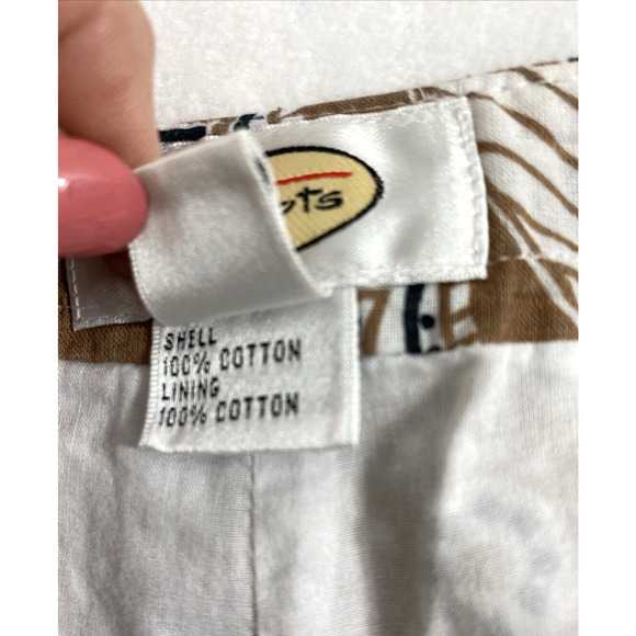 Talbots Pants Womens Size 12‎ Brown Black Floral Wide Leg Slacks Casual Cotton - Picture 4 of 10